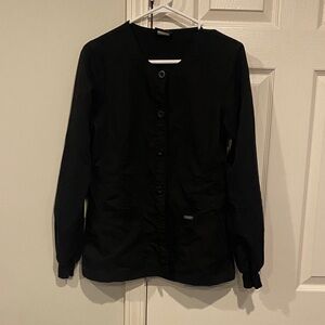 Black Women's Button-Up  scrub Jacket